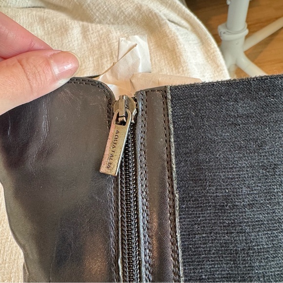 Aquatalia Natalie Black Knee-High Leather Boots - Picture 8 of 9